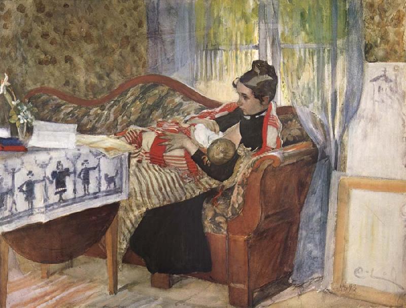 Carl Larsson A Mother-s Thoughts China oil painting art
